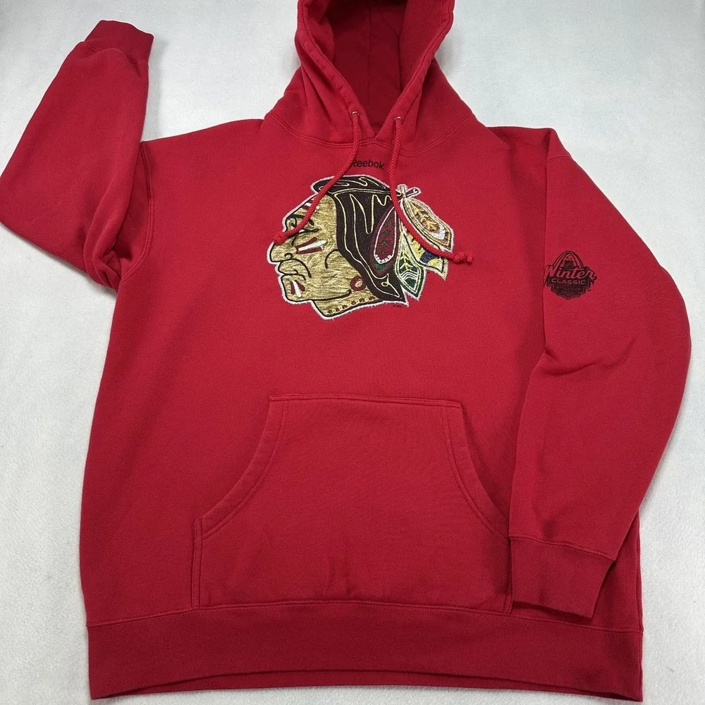 Chicago Blackhawks Hoodie‎ Mens XL Red NHL Hockey Reebok Toews 19 Winter Classic